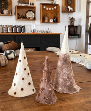 workshop - felting - christmas trees