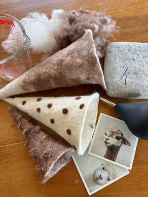 workshop - felting - christmas trees