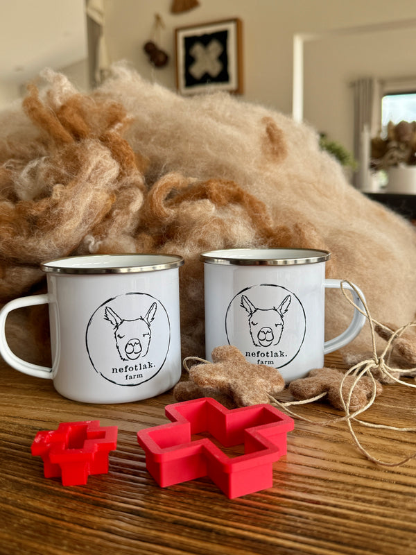 enamel camping mug - logo