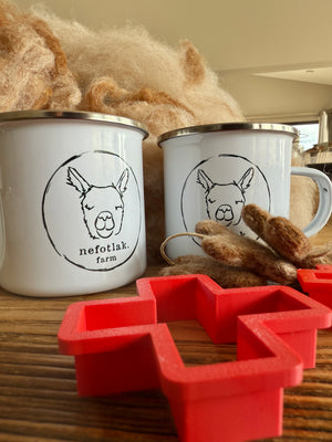 enamel camping mug - logo