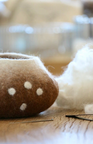 workshop - felting - alpaca bowl