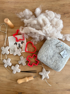 workshop - felting - alpaca garlands and decorations