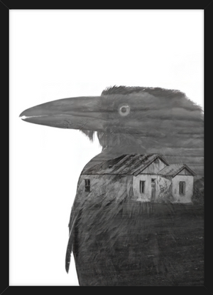 crow - b&w - fine art print