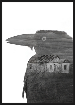 crow - b&w - fine art print