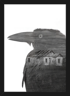 crow - b&w - fine art print