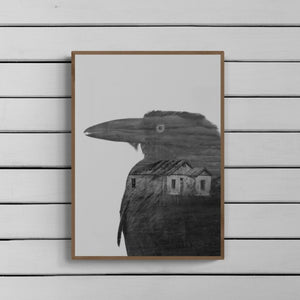 crow - b&w - fine art print