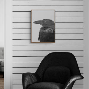 crow - b&w - fine art print